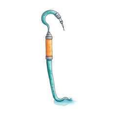 A watercolor of  Snorkel tube clipart, isolated on white background