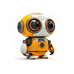 Yellow Robot With Big Eyes and a Camera. Generative AI