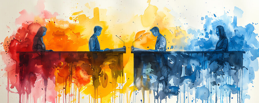 electoral systems, modernizing electoral systems. watercolor illustration