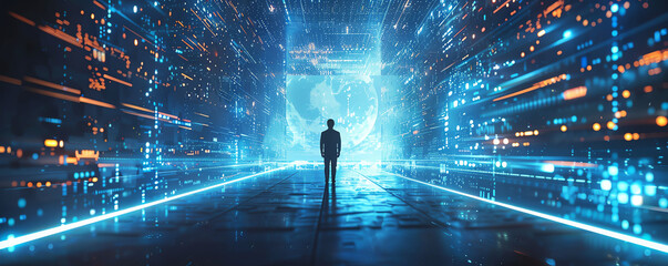 political communication, enhancing political communication. Futuristics background