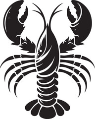 Lobster silhouette on white background. Lobster logo.