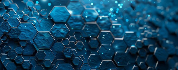 Fototapeta premium Digital hexagon abstract background