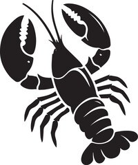 Fototapeta premium Lobster silhouette on white background. Lobster logo.