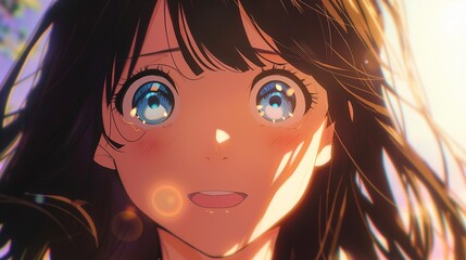 anime cartoon character with blazing eyes 