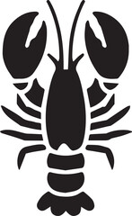 Lobster silhouette on white background. Lobster logo.