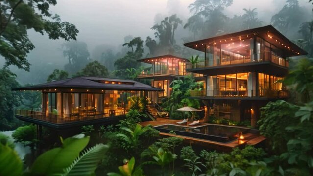 Eco-resort amidst beautiful natural landscape Where sustainable living meets luxurious relaxation. Enjoy the luxurious swimming pool at the resort.