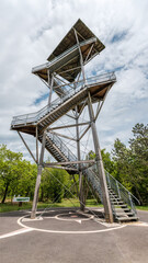 The 23 metre high free viewing tower of Moncalou at Florimont-Gaumier in the  France giving 360...