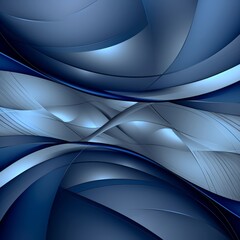 Abstract geometry - curves and waves in shades of rich blue