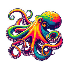 octopus tentacles colorful illustration