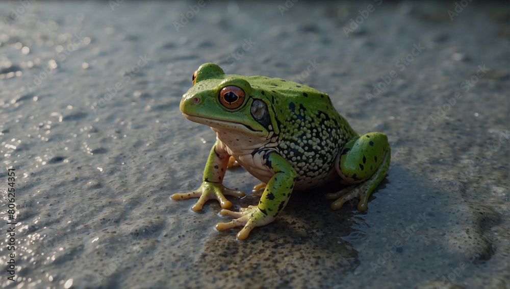 Sticker amphibians in the jungle