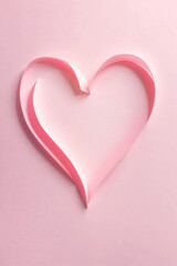 Fototapeta premium Shape of red hearts with pink background for card creation