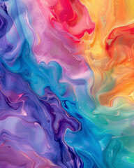 Fototapeta premium Close Up of Vibrant Liquid Painting