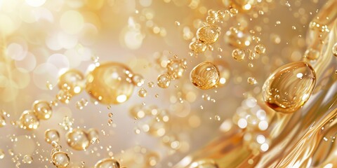 Clear collagen cosmetic gel anti aging serum oil texture isolated on white background. Hyaluronic acid skincare moisturizer product with bubbles macro