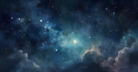 Obraz premium starry night sky background, glittering stars, nebula, galaxy outer space wallpaper