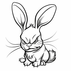Angry Cartoon Rabbit: A Bold Tattoo Idea with Expressive Eyes and Large Ears.