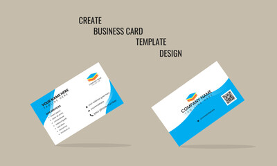 Business card template design modern presentation card with company logo illustrator design print RGB color mode