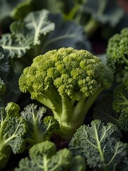 fresh broccoli on the market