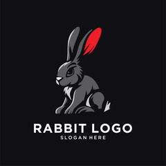 rabbit logo design vector illustration