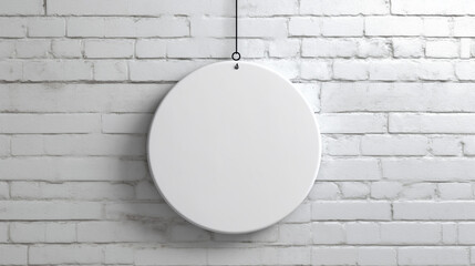 mockup white circular hang sign, generative AI