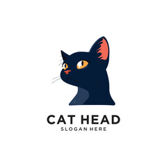 cat head logo design vector illustration