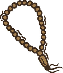 Prayer beads doodle illustration