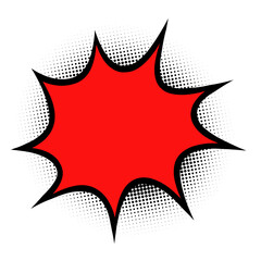 Blank bubble comic, comic book cover, retro comics title page in pop art style, cartoon superhero, halftone shadow 