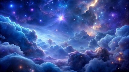 A stunning portrayal of cosmic clouds with radiant stars. Perfect for wall art, abstract covers, and digital backgrounds.
