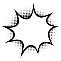 Fototapeta premium Blank bubble comic, comic book cover, retro comics title page in pop art style, cartoon superhero, halftone shadow 