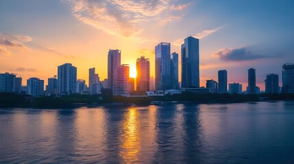 downtown vancouver at sunset