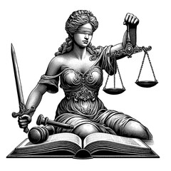 Obraz premium Portrait of Lady Justice Art, generative AI