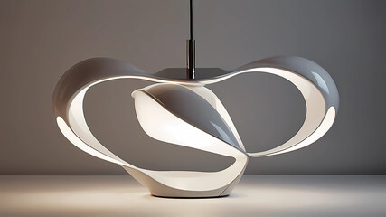 A designer lamp with a futuristic shape