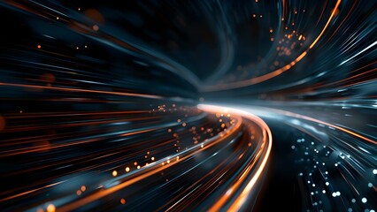 Abstract image showcasing data acceleration techniques like compression for faster transmission speeds. Concept Data Acceleration Techniques, Compression, Faster Transmission Speeds