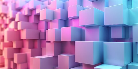 Obraz premium Pastel Colored Tech Background with a Geometric 3D Structure. Clean, Minimal design with Simple Futuristic Forms.