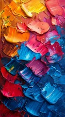 Naklejka premium Wallpaper art Explosions vibrant multicolored smoke create an otherworldly spectacle, smoke neon colorful swirling vibrant liquid colors twirling against inky darkness the background Generative Ai 