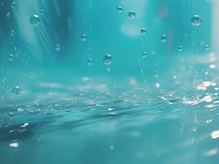 water drops on blue background