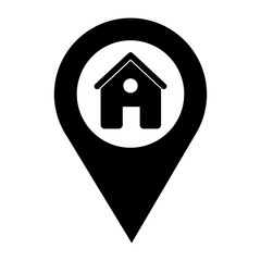 House Map Pin Location Pointer Filled Icon | Home with Map Pointer Icon | Vector icons for app, website, graphic design, business, real estate, social media, construction, services, etc.