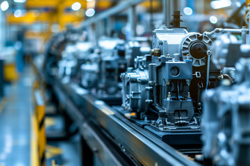 Fototapeta premium Automated Assembly Line With Multiple Machines