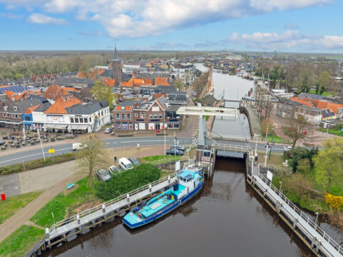 Aerial from the city Zwartsluis in the Netherlands