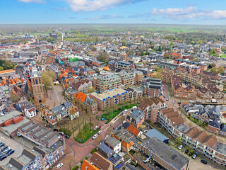 Aerial from the city Meppel in the Netherlands