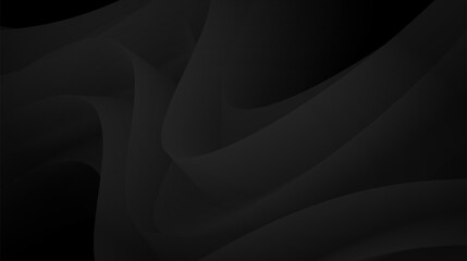 Black luxury wave abstract background with copy space. Vector illustration for banner, poster, website and background
