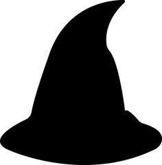 magic hat, wizard hat, witch hat for Halloween decoration, Focus, circus symbol. Abracadabra, magical trick sign. flat style. Flat design. Magician Hat vector template on transparent background.