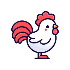 cute icon character rooster