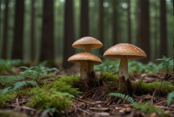 paganka in the foreground against the background of the forest