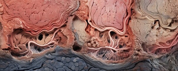 A close up of the inside of a human lung with the bronchial tubes. - obrazy, fototapety, plakaty