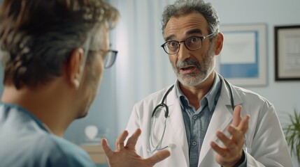 Positive interaction in a clinical setting with a doctor and patient sharing a laugh, highlighting the human side of healthcare.