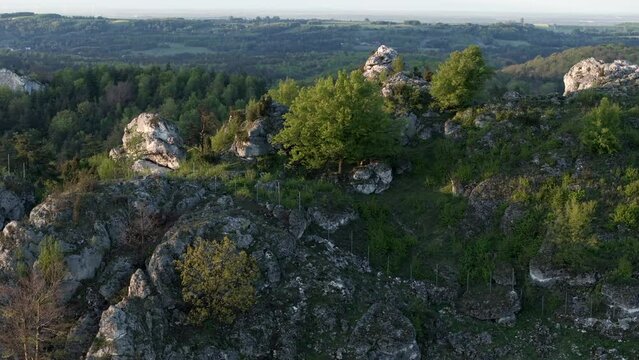 Zborow Mountain in the entire Krakow Czestochowa Upland, Poland