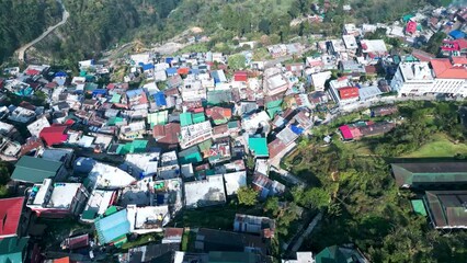 Sikkim mountains, Himalayan villages, tea fields, Darjeeling from the air
