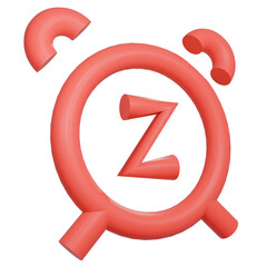 Red alarm snooze clock check icon 3D PNG symbolic