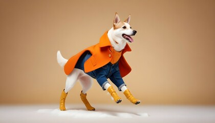 This is no ordinary dog, but our fashion model! In this dog fashion show, they not only dress wonderfully, but also elegantly walk on the fashion stage on two legs. The outfit is a big coat.
