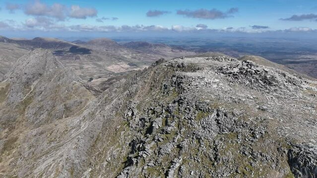 Glyder Fach & Tryfan - Snowdonia NP, Wales - sunny spring - cinematic drone